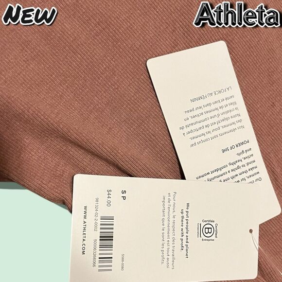New NWT Athleta Lounge Set - Ribbed Tank & Shorts Rose Mauve - Size Small - Picture 7 of 9